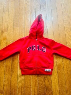 Polo Ralph Lauren Boys Size 2T Red Zip Up Hoodie